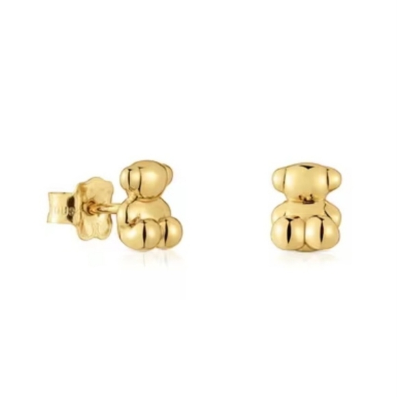 NEW! Woman  Gold Earrings with bear charm TOUS Bold Bear. Earring size: 8 mm. - Picture 1 of 4